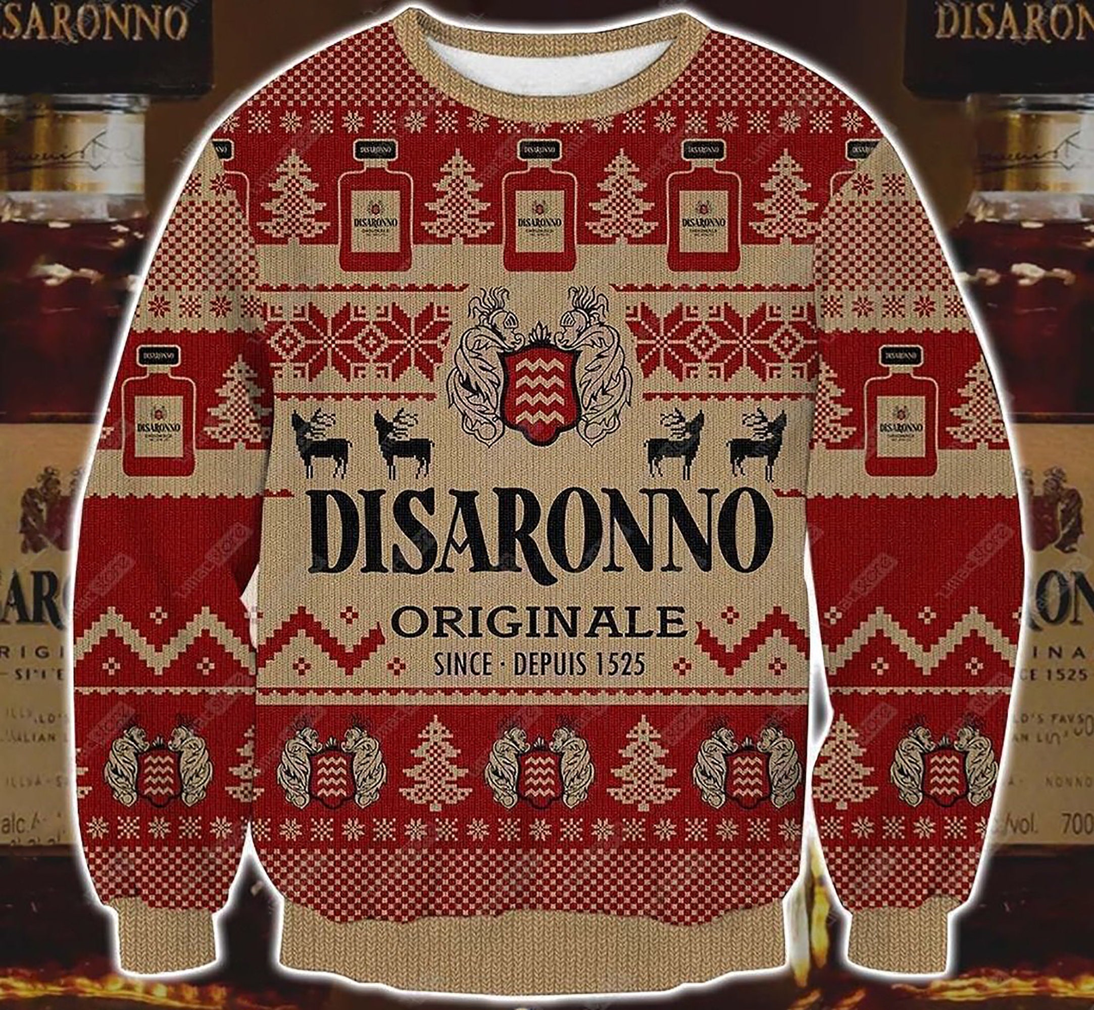 Disaronno Print Ugly Christmas Sweater