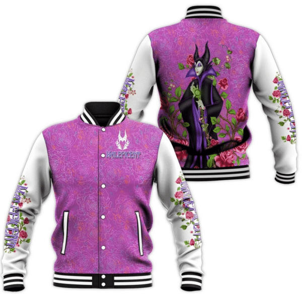 Disney Maleficent Villains Cartoon Baseball Jacket for Men & Women | Cartoon Fan Gift