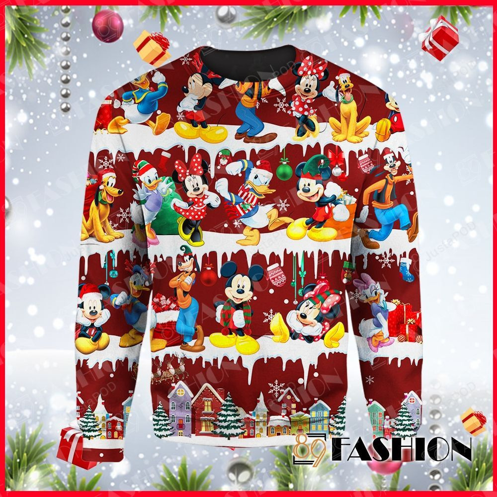 Disney Mickey Mouse Donald Duck Ugly Christmas Sweater, Perfect Holiday Gift