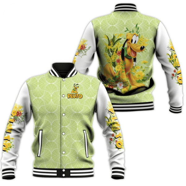 Disney Pluto Dog Cartoon Baseball Jacket for Men & Women | Cartoon Fan Gift