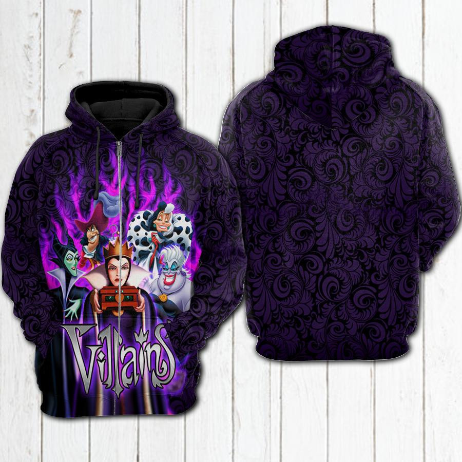 Disney Villains 3D All Over Print Hoodie & Zip Hoodie