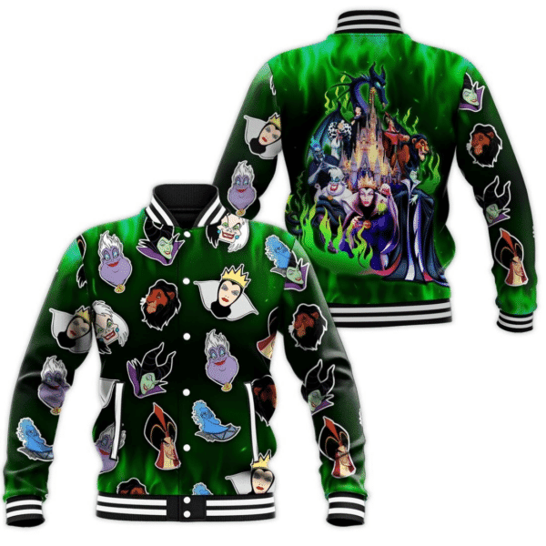 Disney Villains Cartoon Baseball Jacket for Men & Women | Cartoon Fan Gift