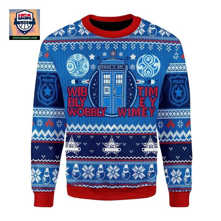 Doctor Who Wibbly Wobbly Timey Wimey Ugly Christmas Sweater