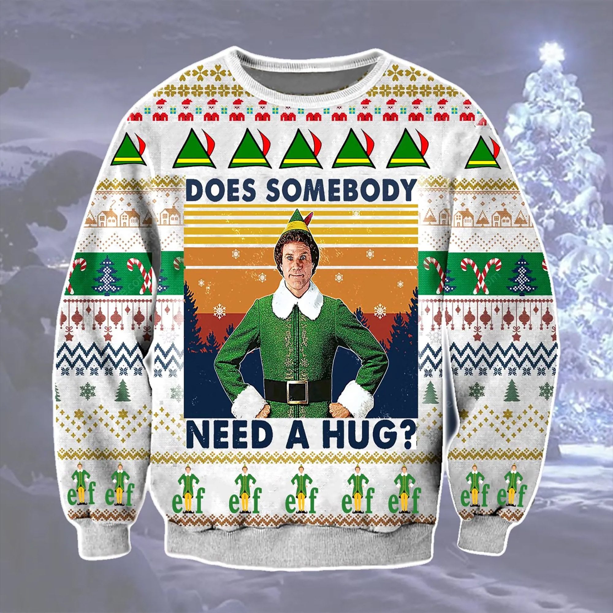 Does Somebody Need A Hug Elf Ugly Christmas Sweater