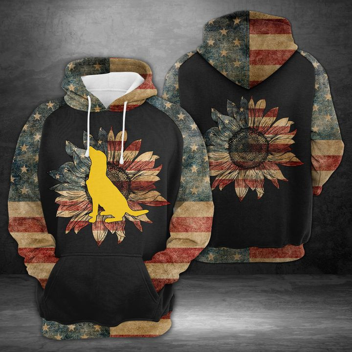 Dog American Flag 3D All Over Print Hoodie & Zip Hoodie