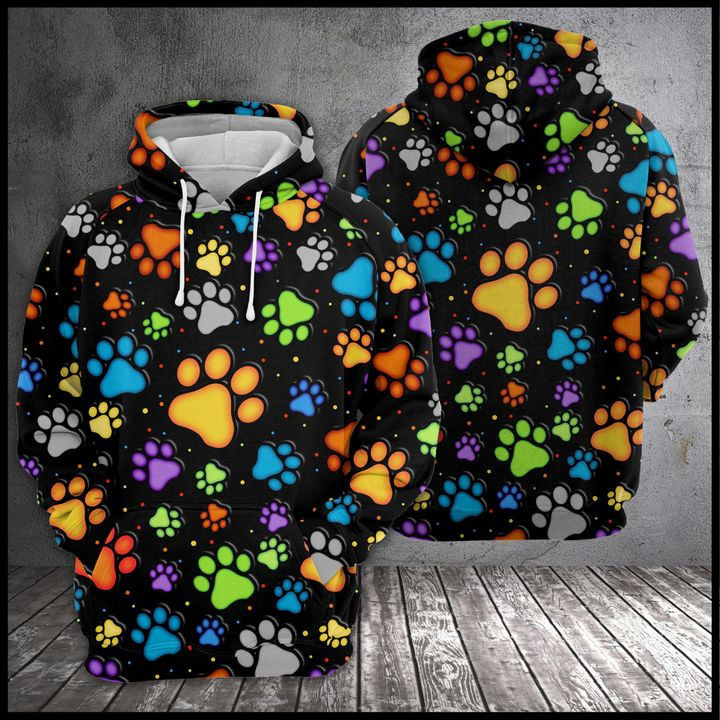 Dog Paw Prints 3D All Over Print Hoodie & Zip Hoodie