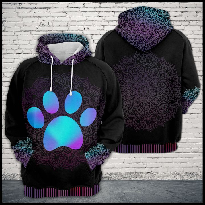 Dog Pawprint Zen Pattern 3D All Over Print Hoodie & Zip Hoodie