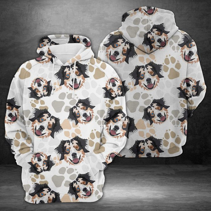 Dog Paws Australian Shepherd 3D All Over Print Hoodie & Zip Hoodie