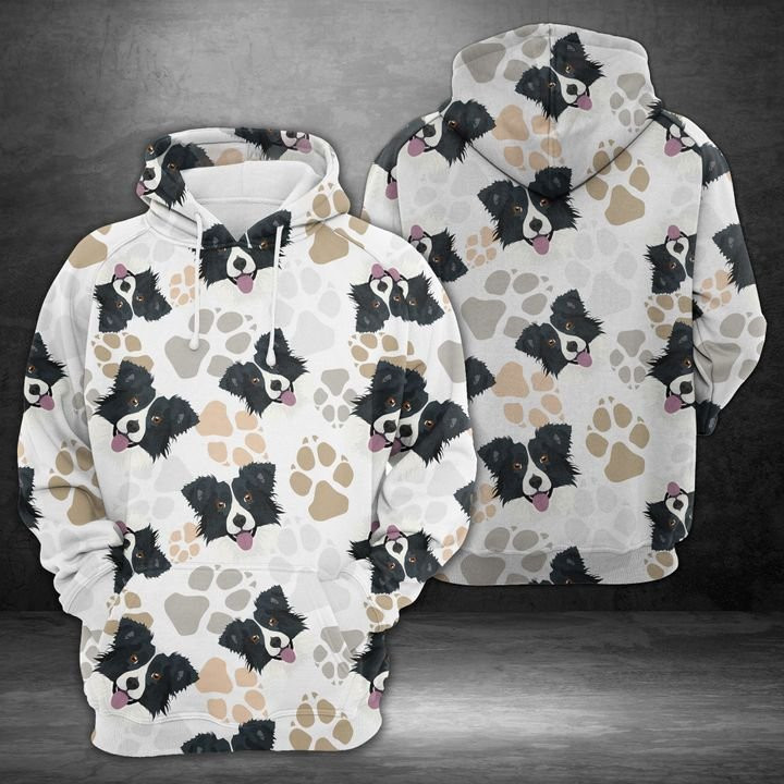 Dog Paws Border Collie 3D All Over Print Hoodie & Zip Hoodie