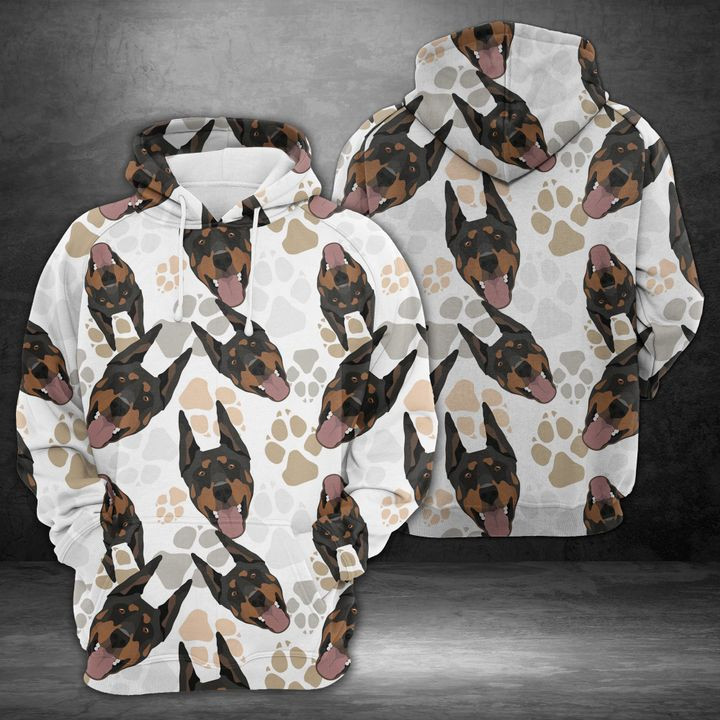 Dog Paws Doberman 3D All Over Print Hoodie & Zip Hoodie