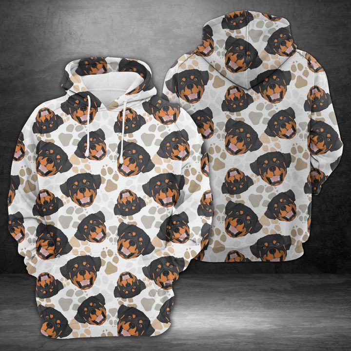 Dog Paws Rottweiler 3D All Over Print Hoodie & Zip Hoodie