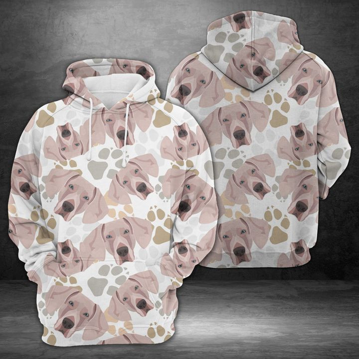 Dog Paws Weimaraner 3D All Over Print Hoodie & Zip Hoodie