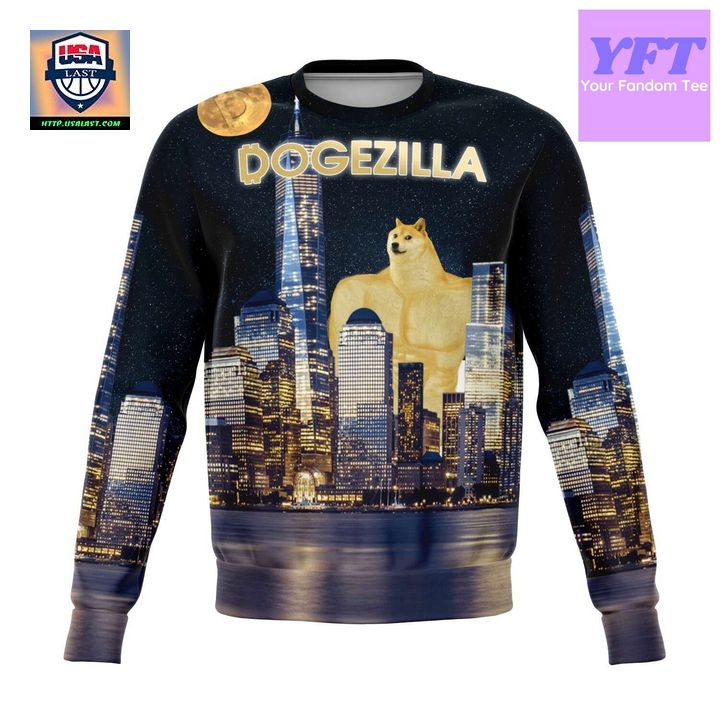 Dogezilla 3d Ugly Christmas Sweater