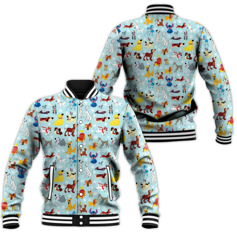 Dogs Characters Fashion Baseball Jacket for Men & Women | Animal Lover Gift