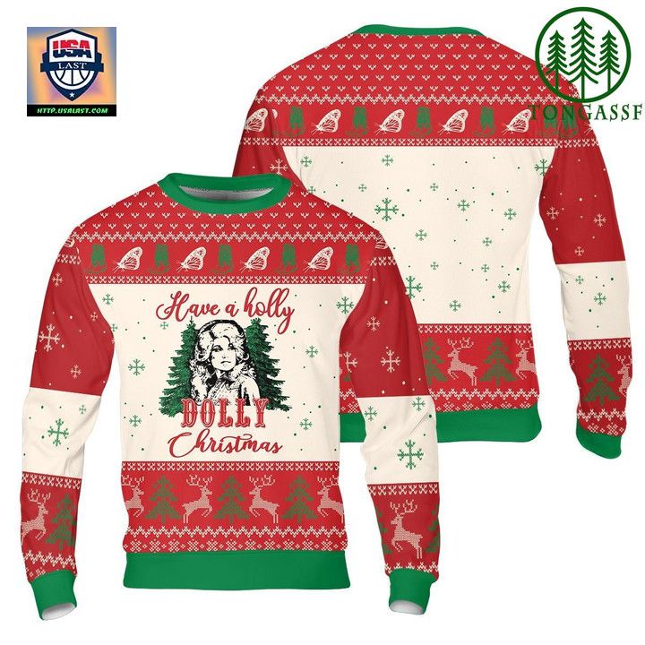 Dolly Parton Christmas Red Green Ugly Sweater