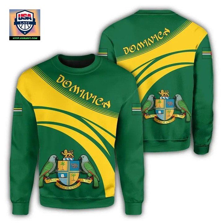 Dominica Coat Of Arms Sweater Cricket Style J5W
