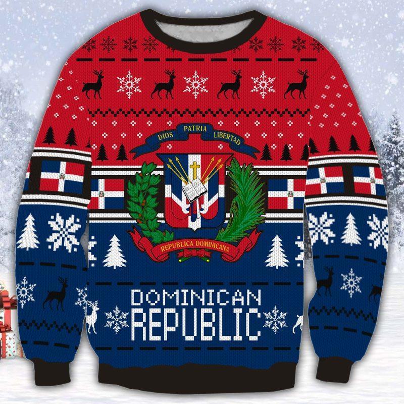 Dominican Republic 3D All Over Print Ugly Christmas Sweater