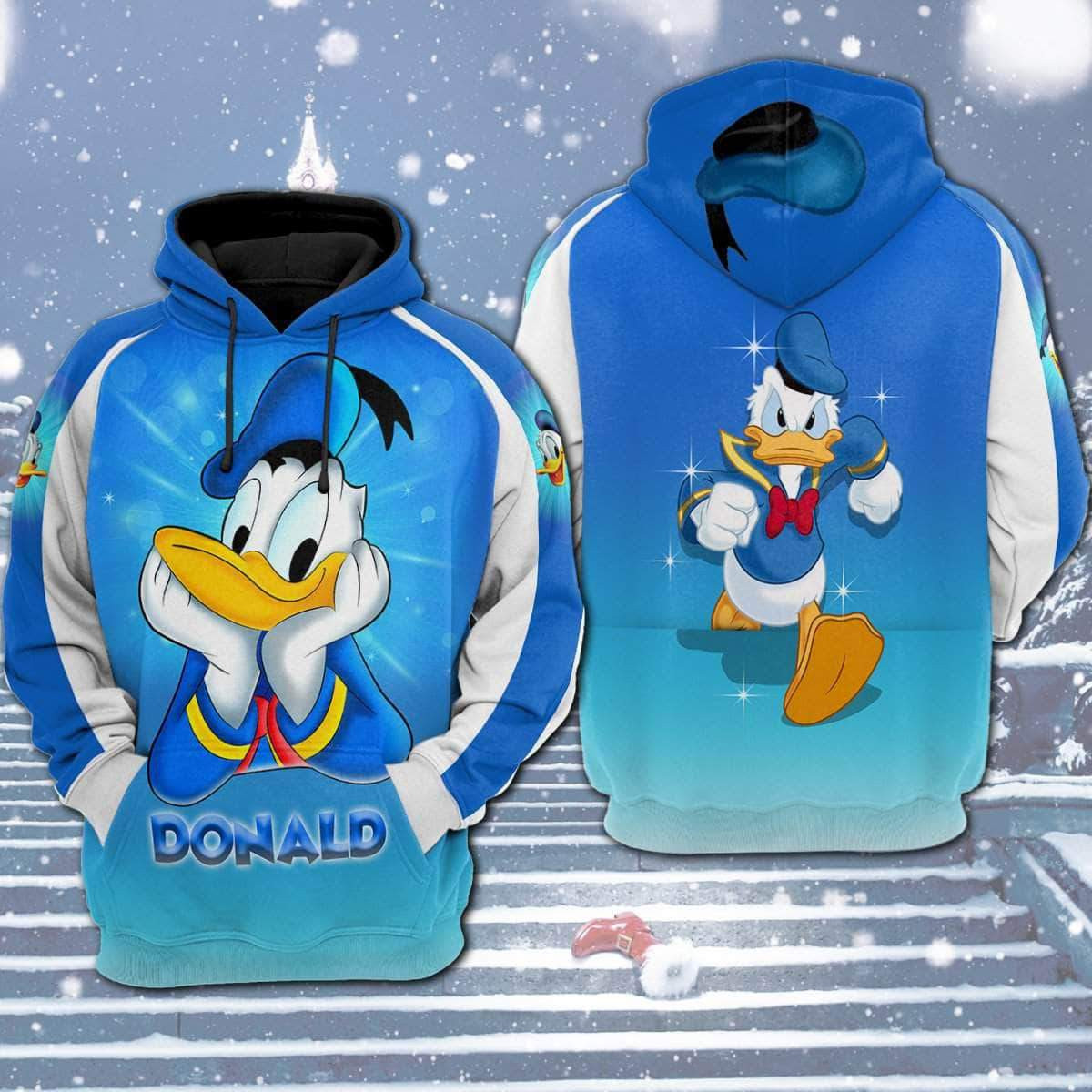 Donald Duck Cute Happy Art 3D All Over Print Hoodie & Zip Hoodie