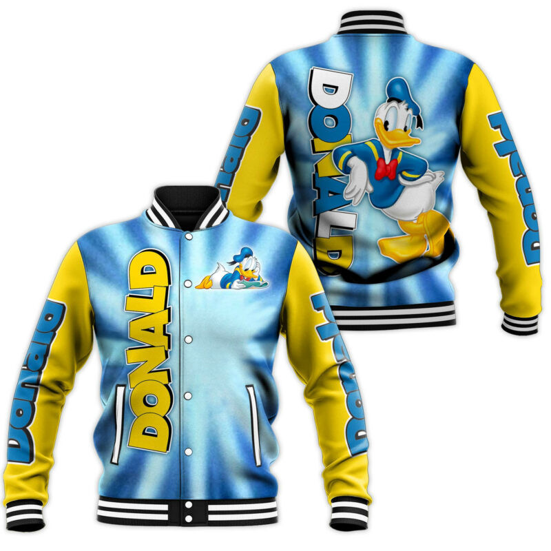 Donald Reading Book Fashion Baseball Jacket for Men & Women | Cartoon Fan Gift