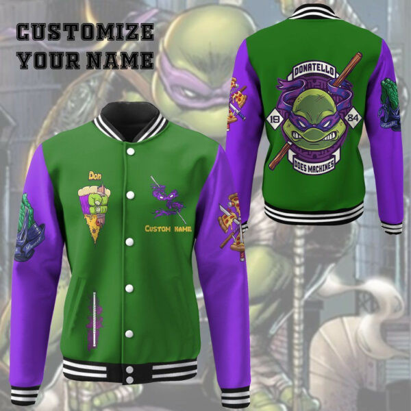 Donatello TMNT Personalized Baseball Jacket for Men & Women | Cartoon Fan Gift