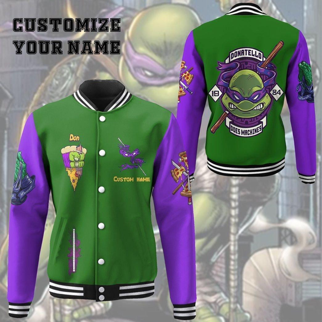 Donatello TMNT Personalized Baseball Jacket for Men & Women | Cartoon Fan Gift