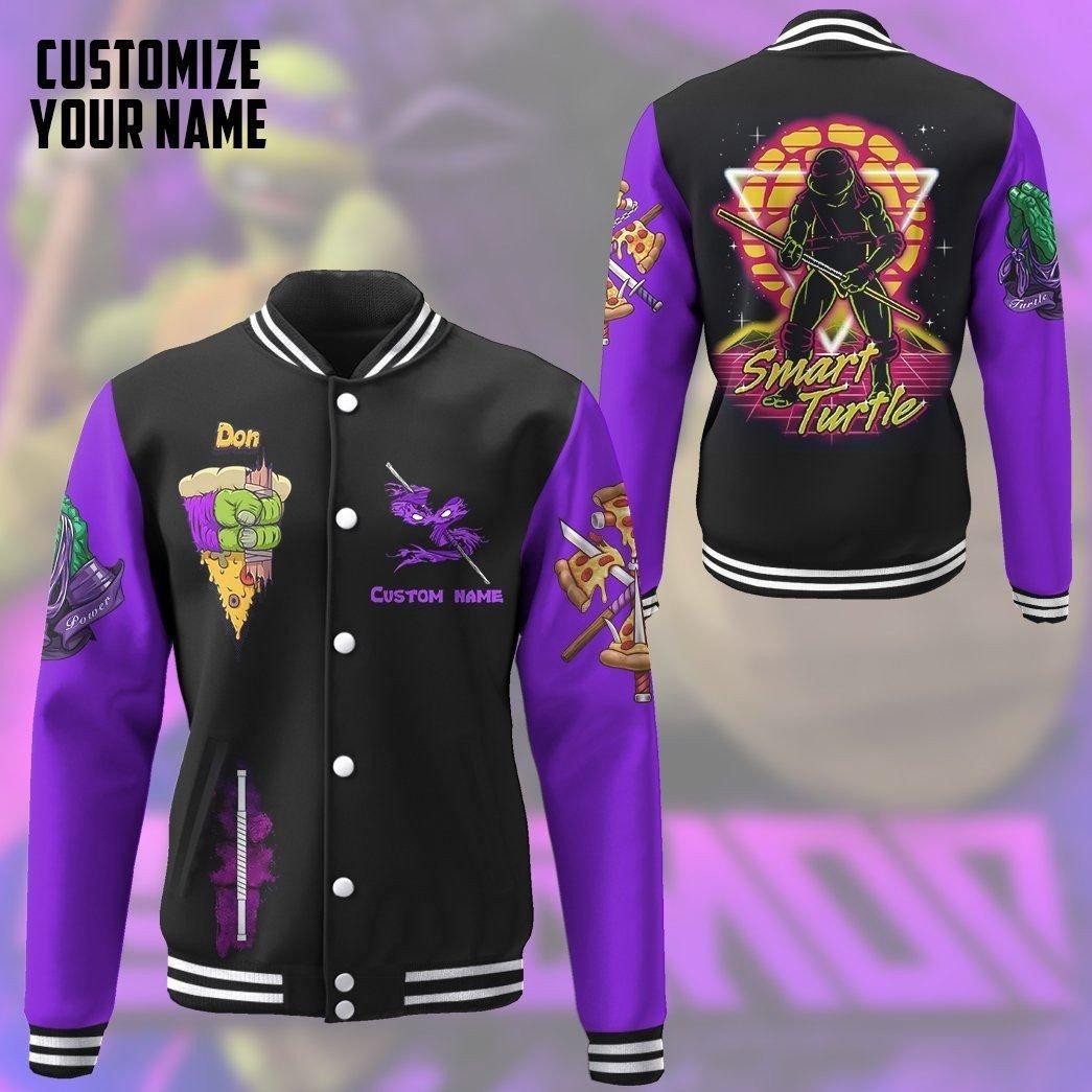 Donatello TMNT Personalized Name Baseball Jacket for Men & Women | Cartoon Fan Gift