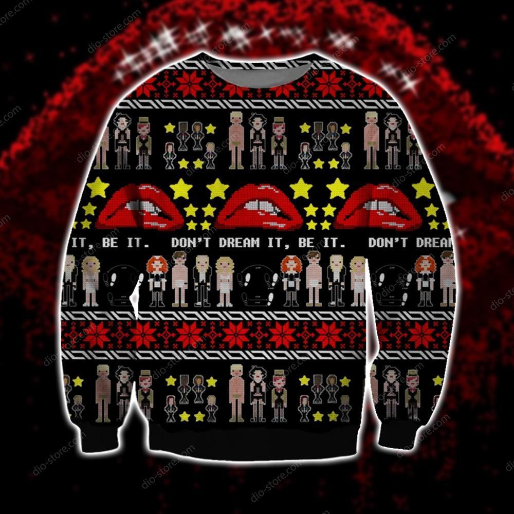 Don'T Dream It Be It Knitting Pattern 3D Print Ugly Christmas Sweater