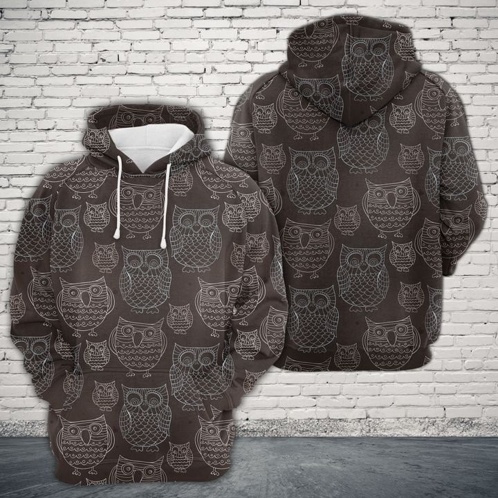 Doodle Owls 3D All Over Print Hoodie & Zip Hoodie