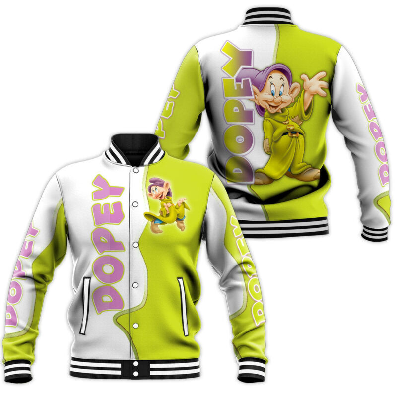 Dopey Fashion Baseball Jacket for Men & Women | Cartoon Fan Gift