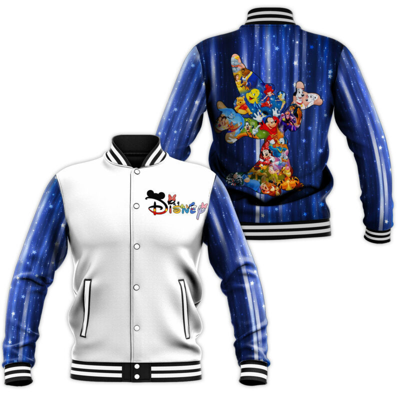 Dopey Shadow Tigger Donald Daisy Minnie Fashion Baseball Jacket for Men & Women | Cartoon Fan Gift