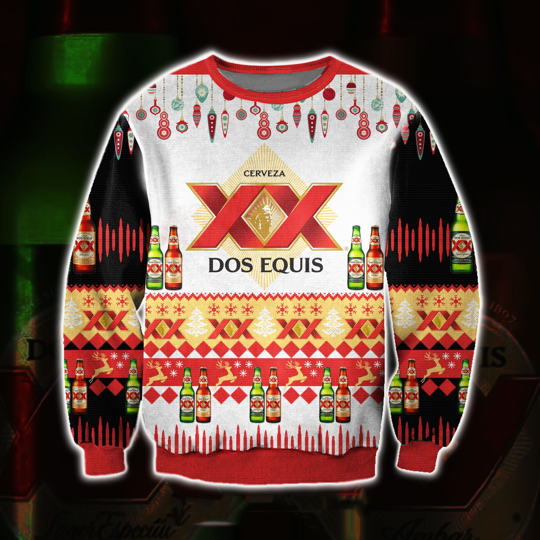 Dos Equis Beer 3D All Over Print Ugly Christmas Sweater