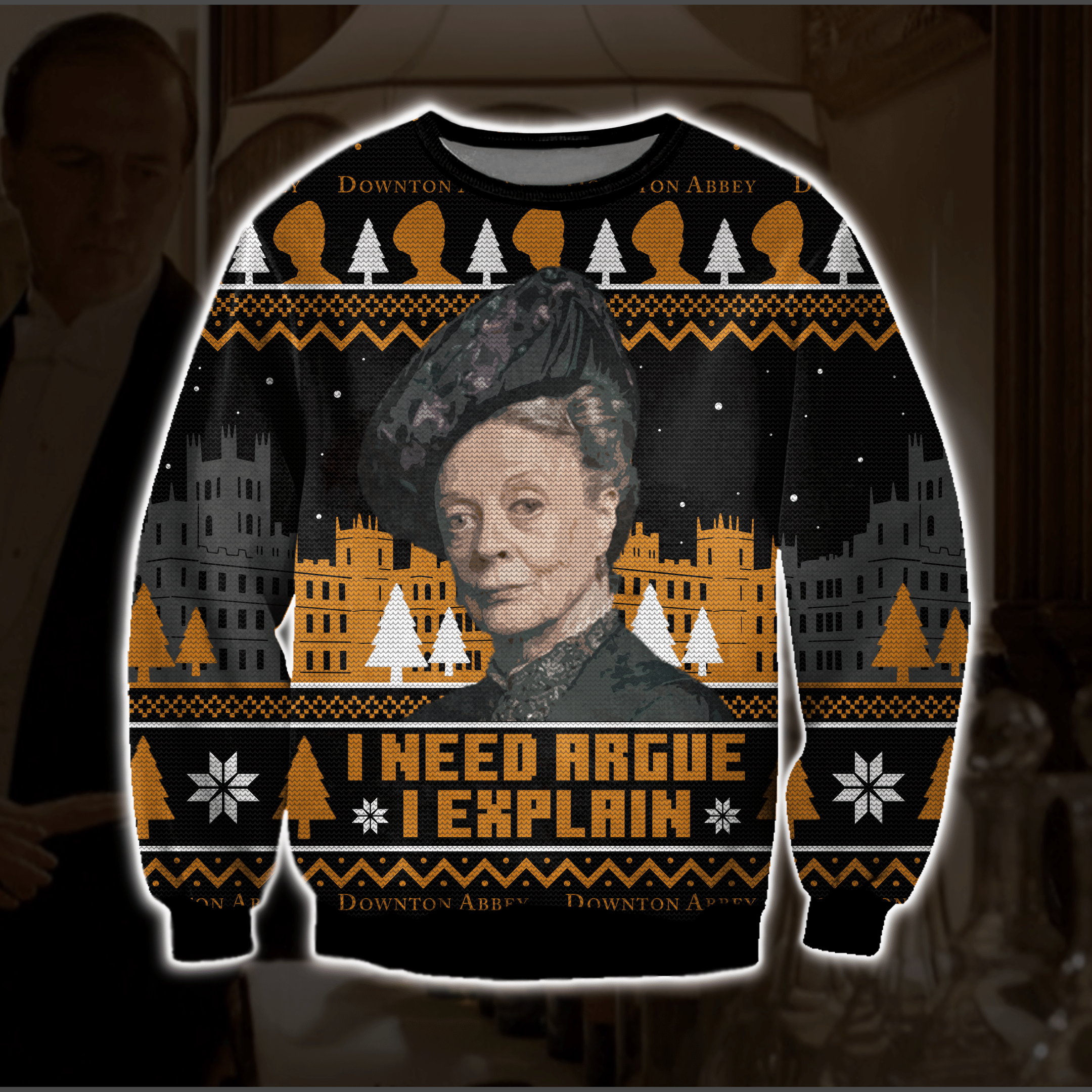 Downton Abbey 3D Print Ugly Christmas Sweater