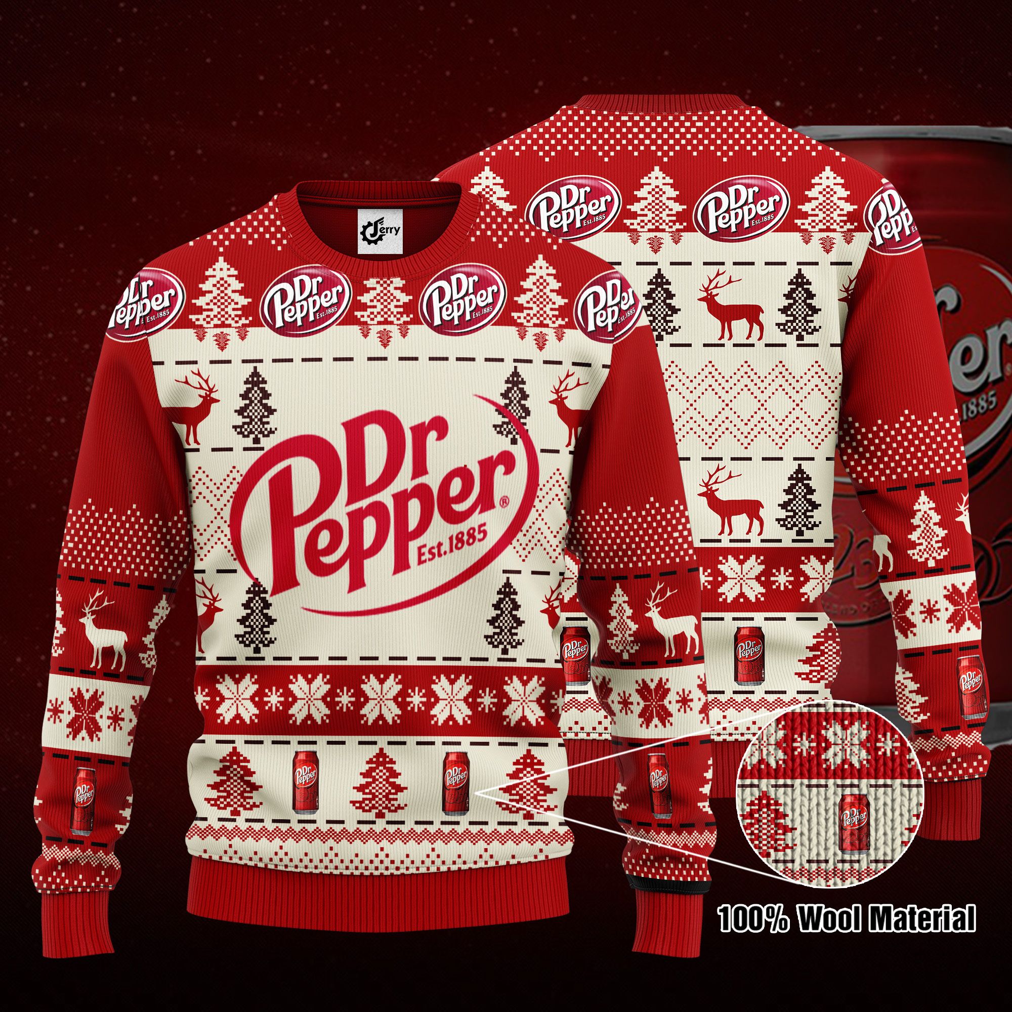 Dr Pepper 3D Print Ugly Christmas Sweater, Hoodie, Zip Hoodie, Bomber Jacket