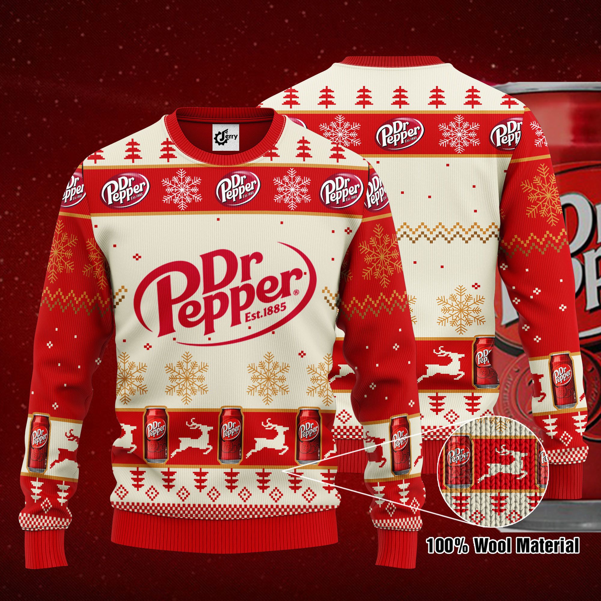 Dr Pepper 3D Print Ugly Christmas Sweater, Hoodie, Zip Hoodie, Bomber Jacket