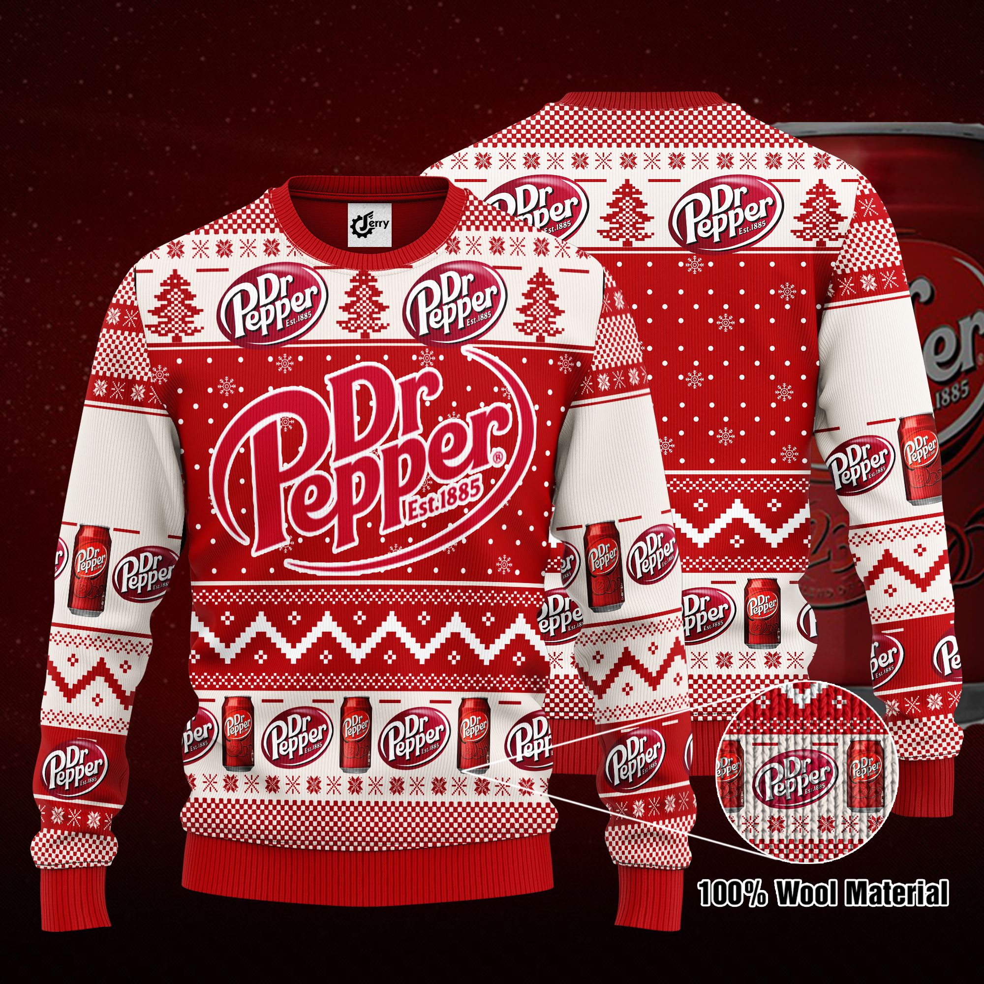 Dr Pepper 3D Print Ugly Christmas Sweater, Hoodie, Zip Hoodie, Bomber Jacket