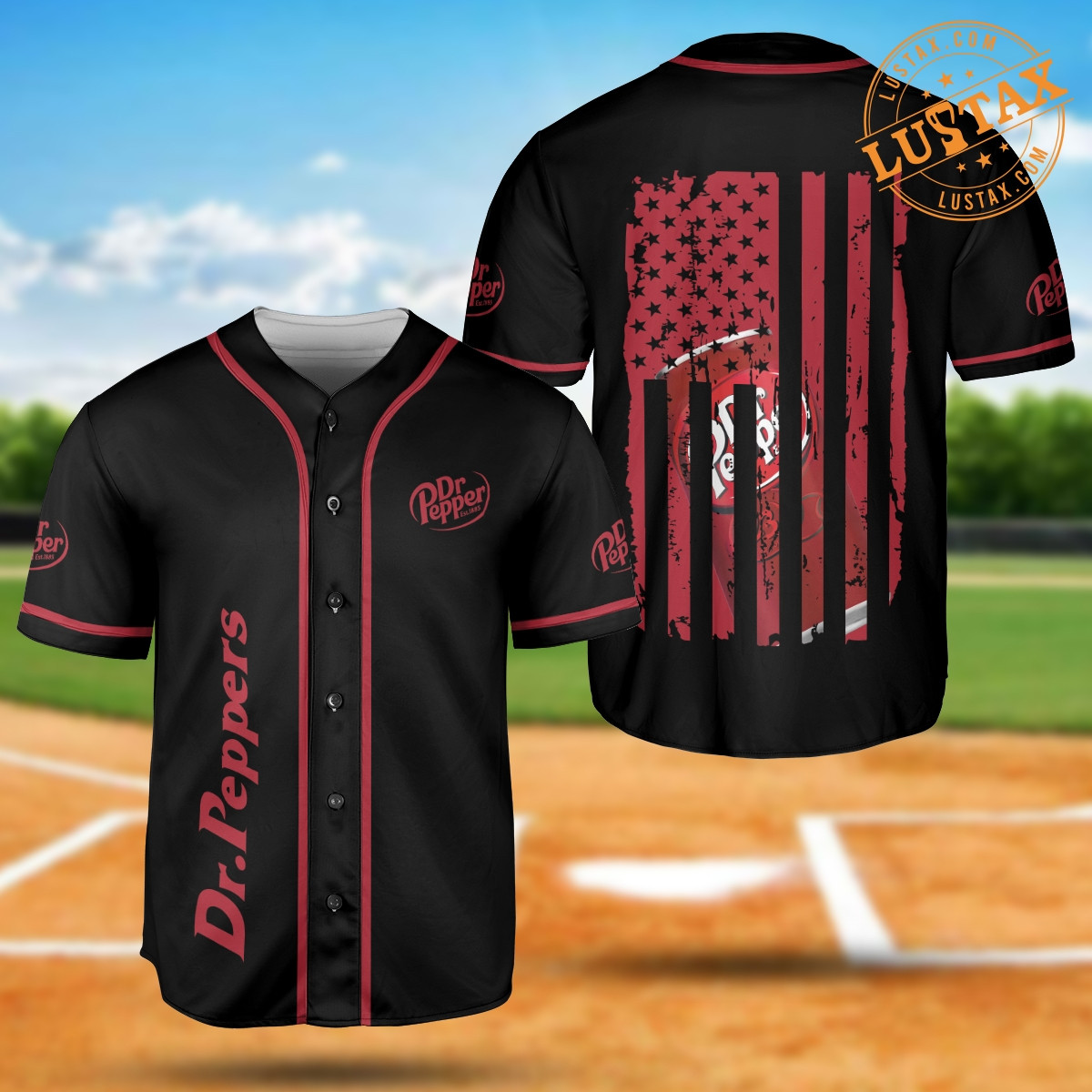 Dr Pepper American Flag Baseball Jersey Shirt Red Pepper Can Baseball Jersey Collection