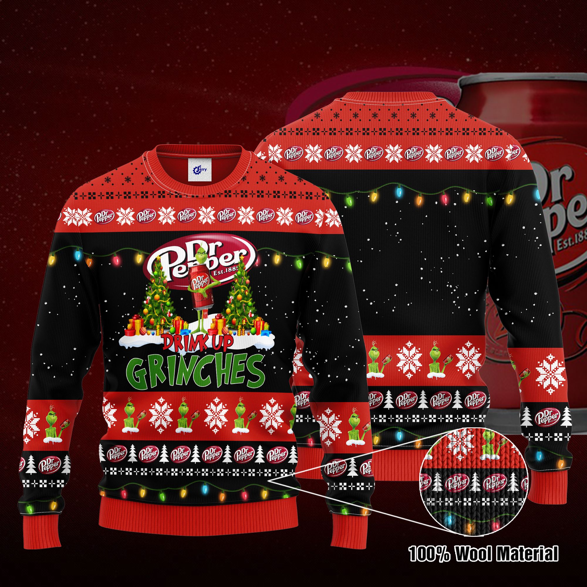Dr Pepper Drink Up Grinches Ugly Christmas Sweater, Hoodie, Zip Hoodie, Bomber Jacket