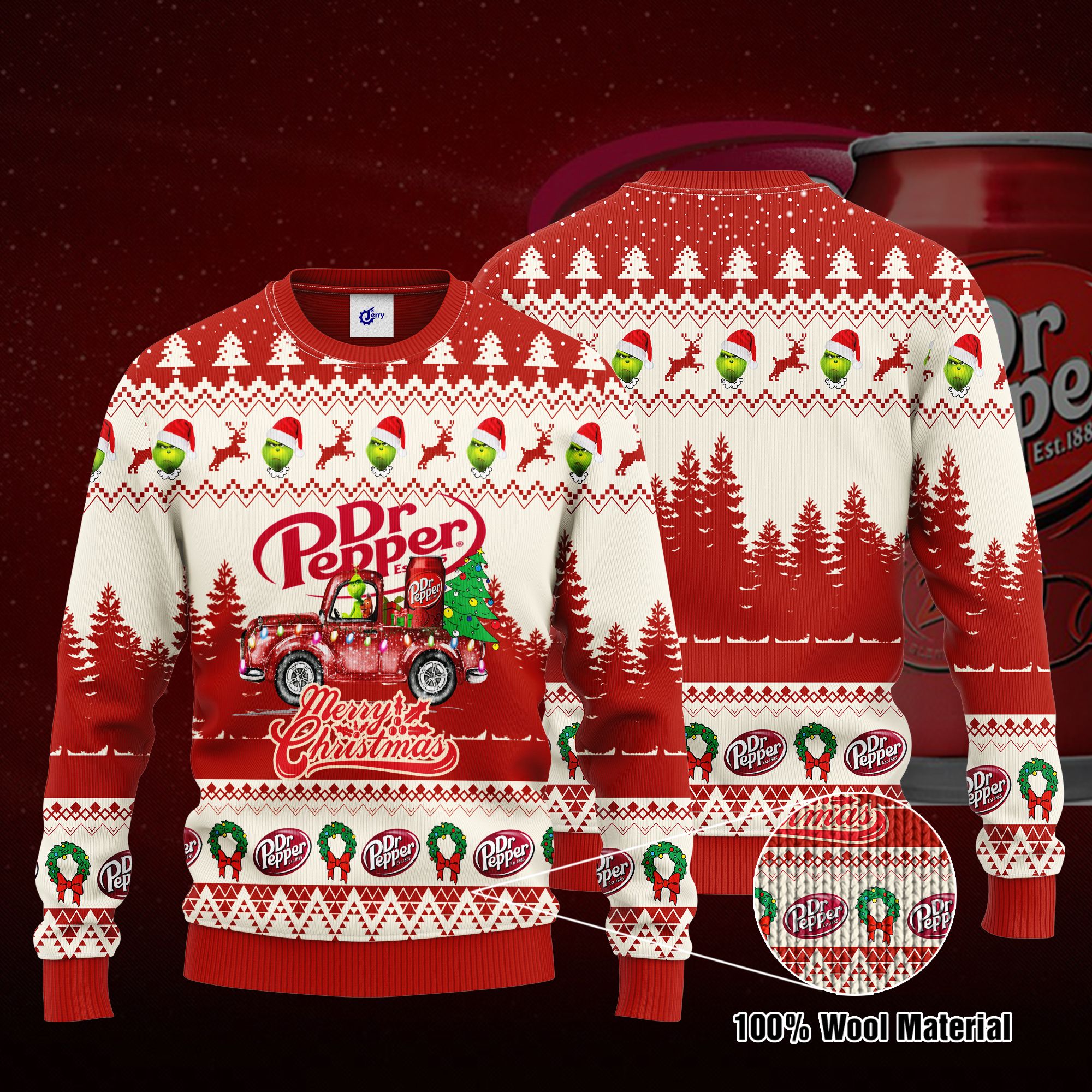 Dr Pepper Grinch Merry Christmas Ugly Christmas Sweater, Hoodie, Zip Hoodie, Bomber Jacket