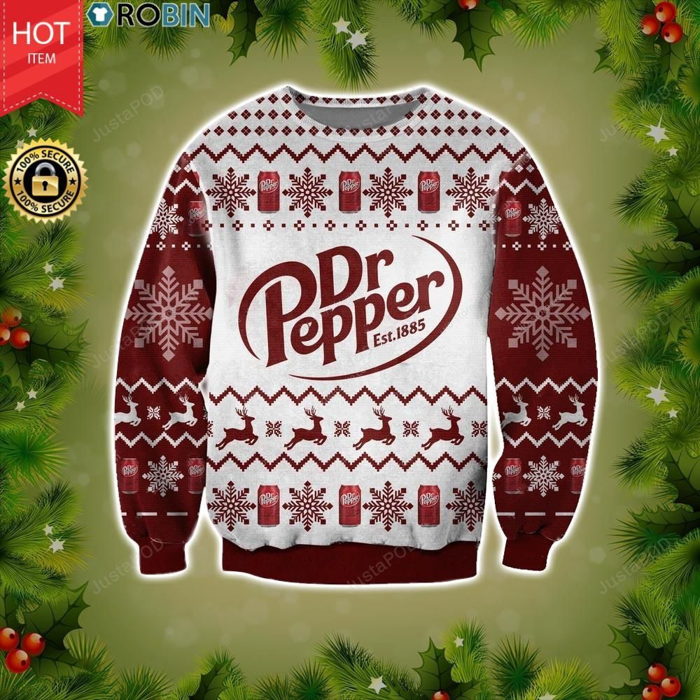 Dr Pepper Ugly Christmas Sweater, Perfect Holiday Gift
