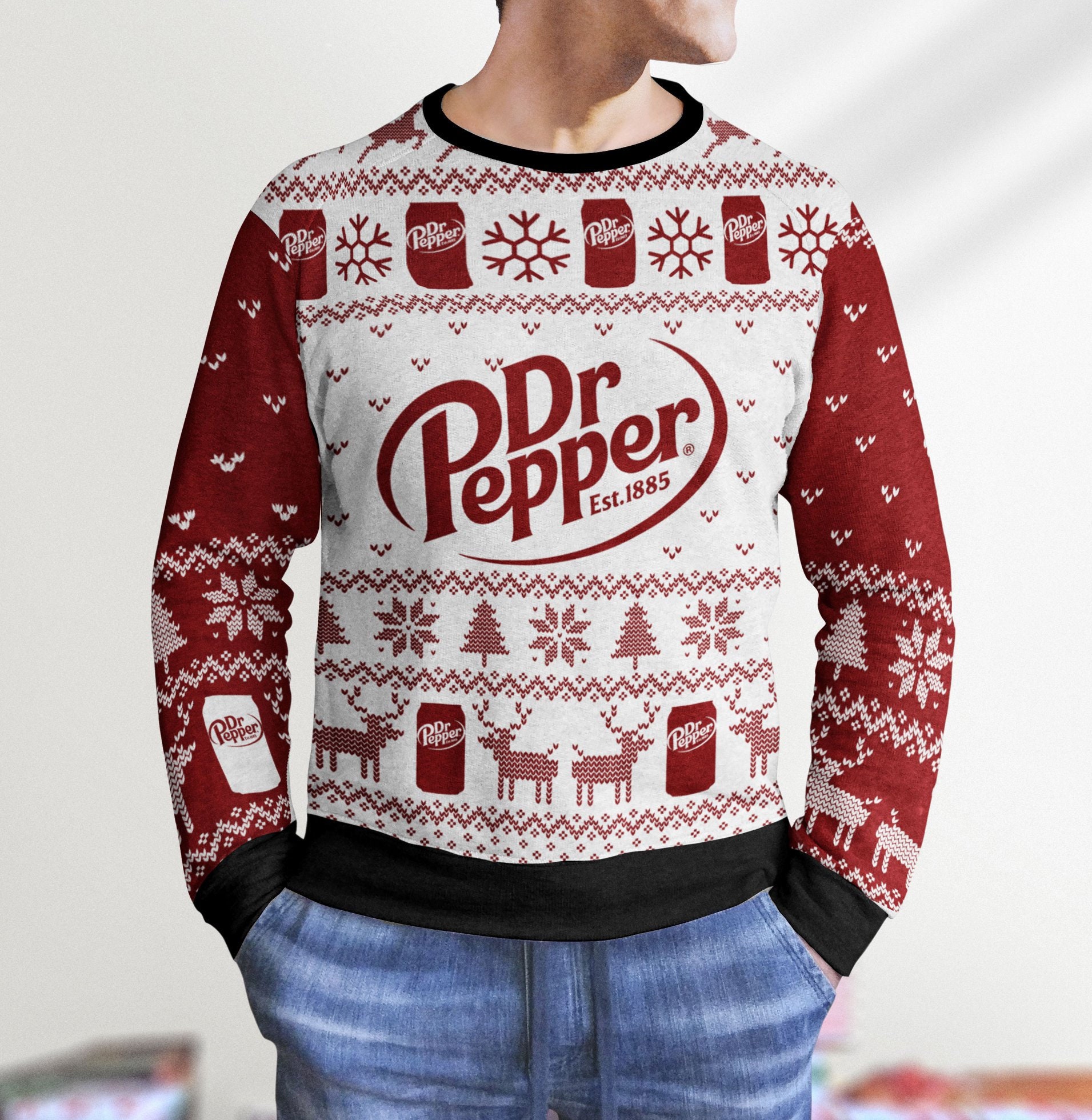 Dr. Pepper Knitted Sweater Ugly Christmas Sweater