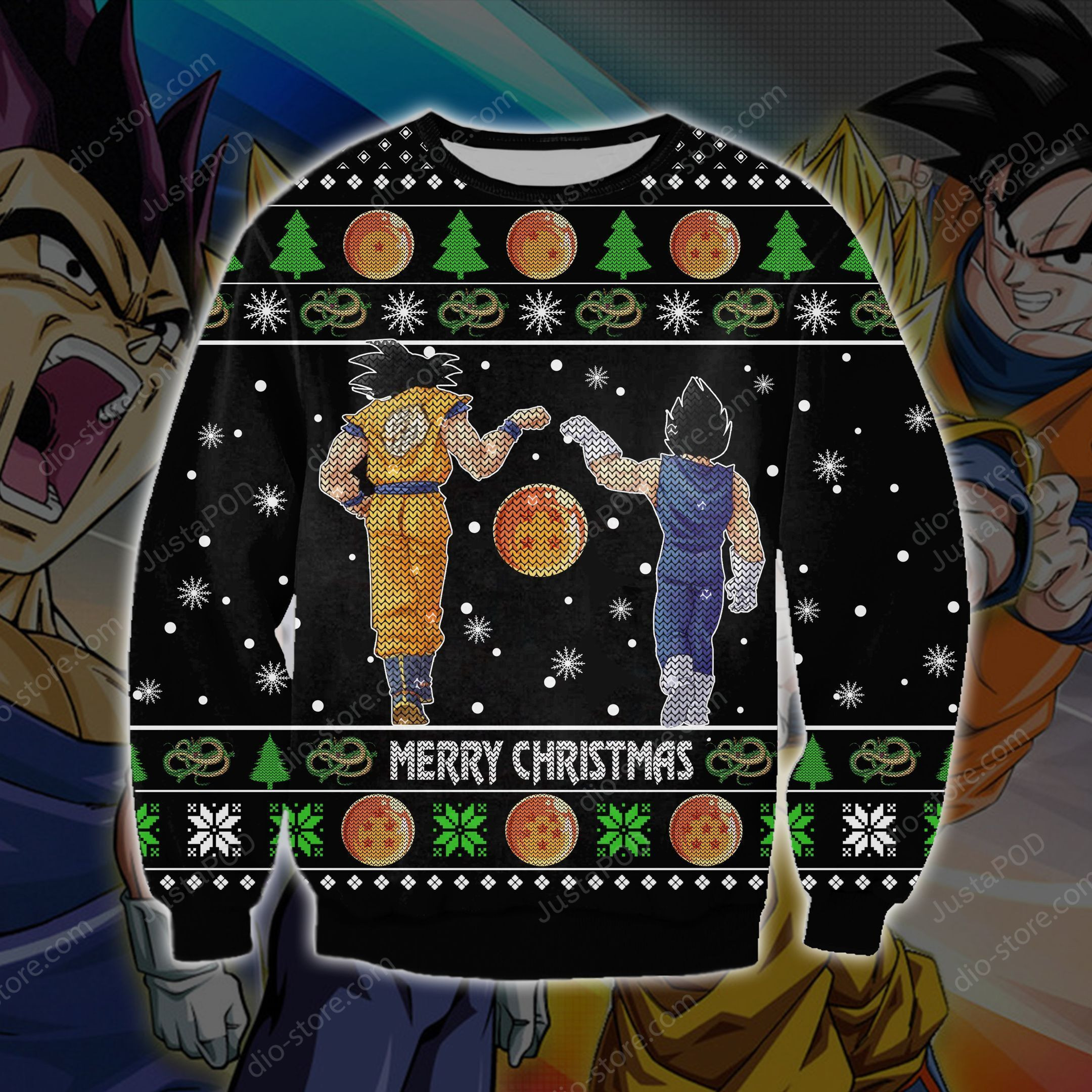 Dragon Ball 3D Print Ugly Christmas Sweater, Perfect Holiday Gift