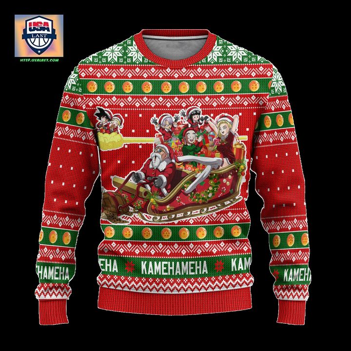 Dragon Ball Anime Ugly Christmas Sweater Red Characters Xmas Gift
