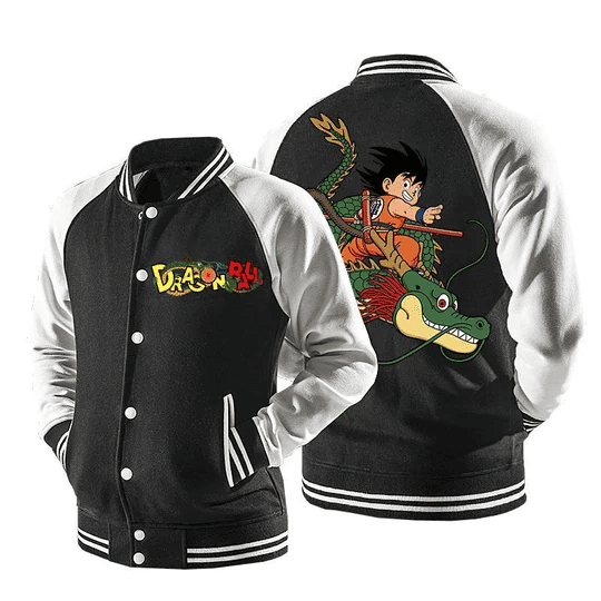 Dragon Ball Goku Riding Shenron Fashion Baseball Jacket for Men & Women | Anime Fan Gift