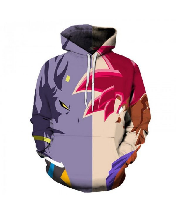Dragon Ball Looking At Cartoon Goku S 3D All Over Print Hoodie & Zip Hoodie