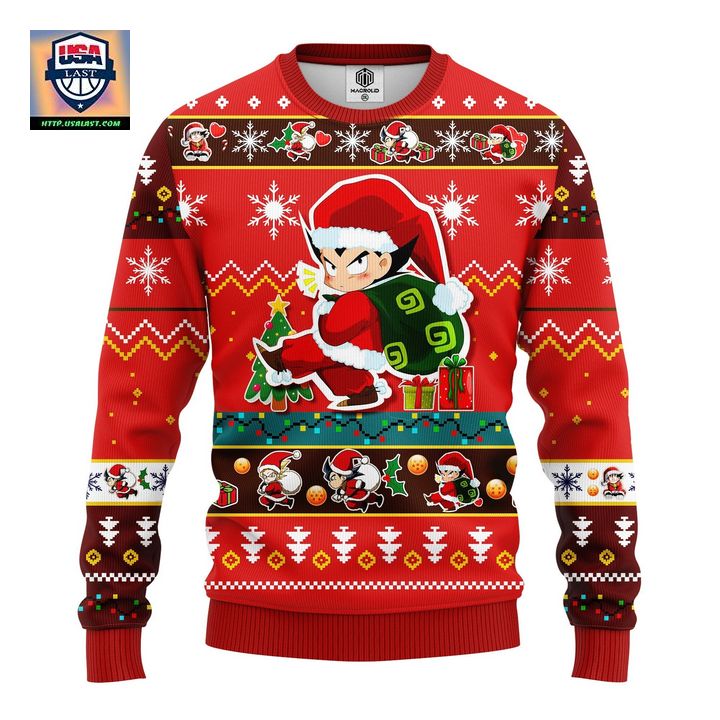 Dragon Ball Red Anime Ugly Christmas Sweater Red 1 Amazing Gift Idea Thanksgiving Gift