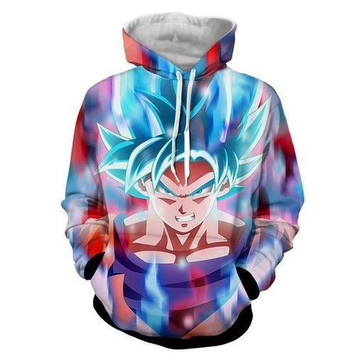 Dragon Ball Super Strong Mighty Son Goku Red Blue Aura 3D All Over Print Hoodie & Zip Hoodie