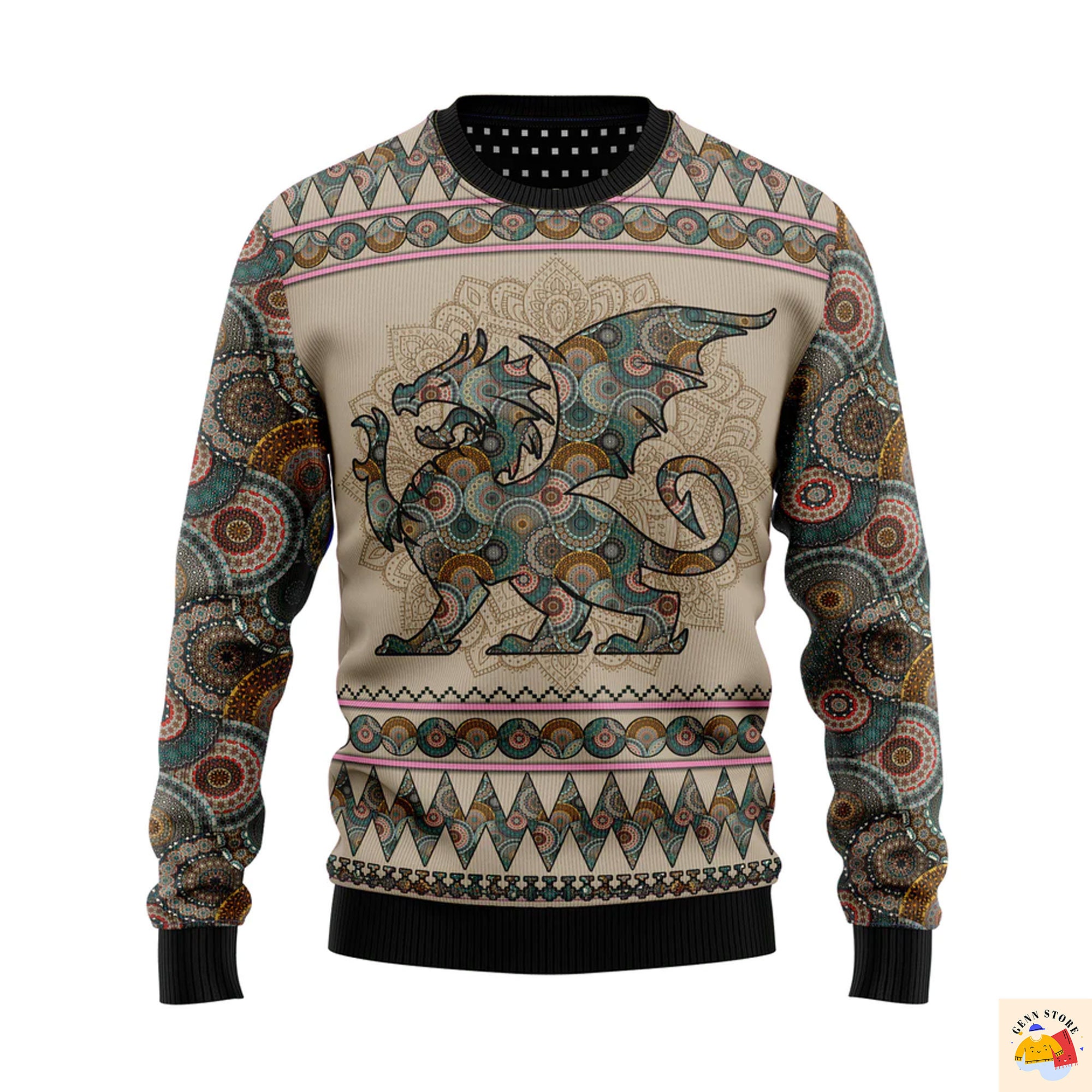 Dragon Mandala Ugly Christmas Sweater