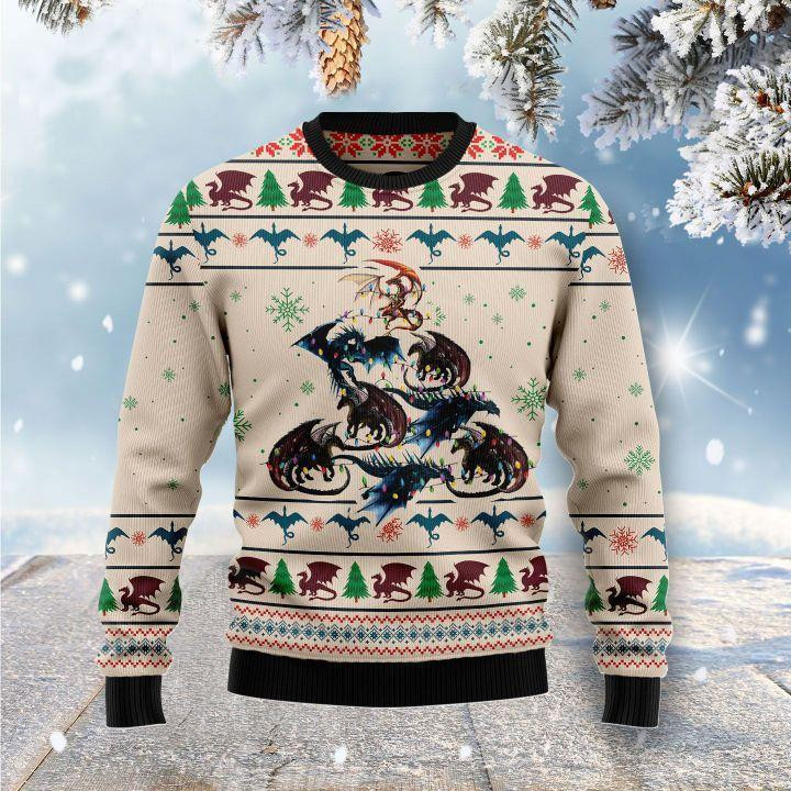 Dragon Tree Ugly Christmas Sweater, Perfect Holiday Gift