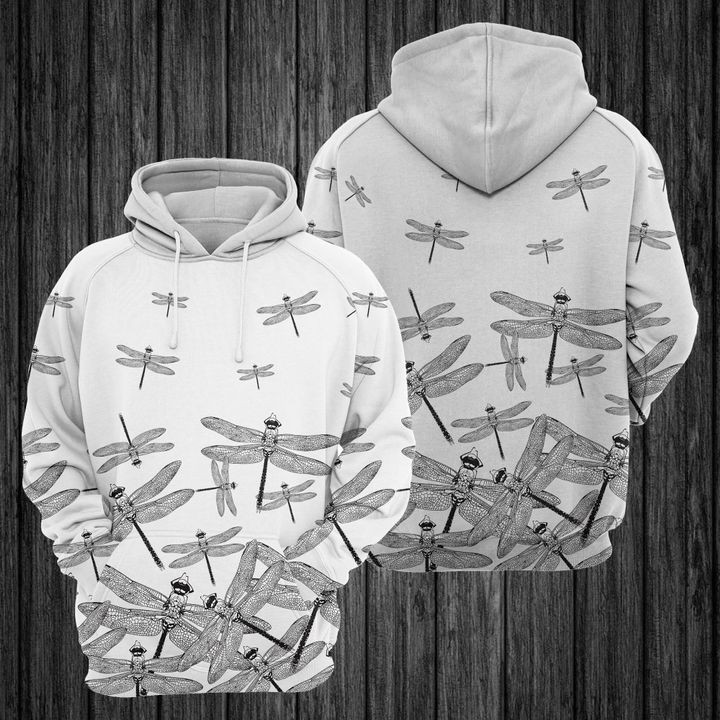 Dragonfly Black And White 3D All Over Print Hoodie & Zip Hoodie