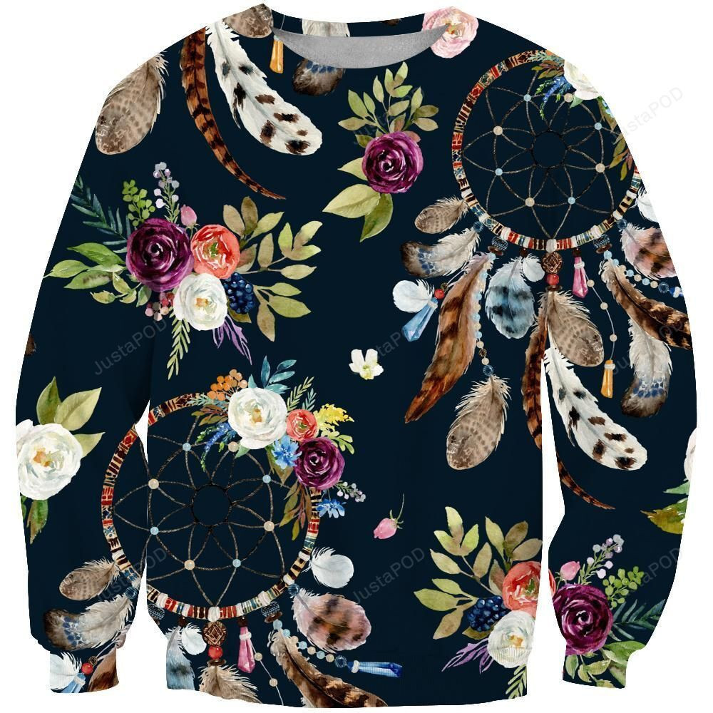 Dreamcatchers And Flowers Ugly Christmas Sweater, Perfect Holiday Gift